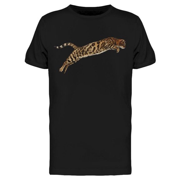 Jumping Bengal Male Cat Tee Men's -Image by Shutterstock