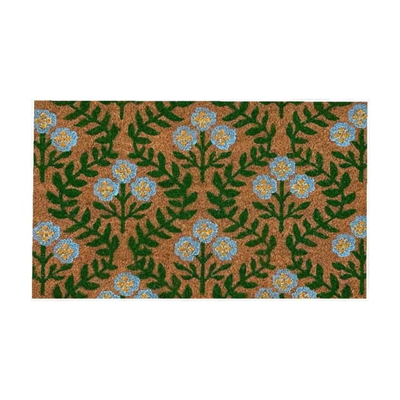 Coir Door Mat, Floral Print Entryway Floor Mats with Non-Slip Backing, Mat for Front Door Decor, Door Mat, Welcome Mats with Flower Print Multicolor