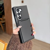 Allytechgroup Galaxy Z Fold 7 Case with Card Holder, Hybrid Hard PC Rugged Shockproof Anti-Scratch Slim Fit Back Cover Shell Wallet Case for Samsung Galaxy Z Fold 7, Black