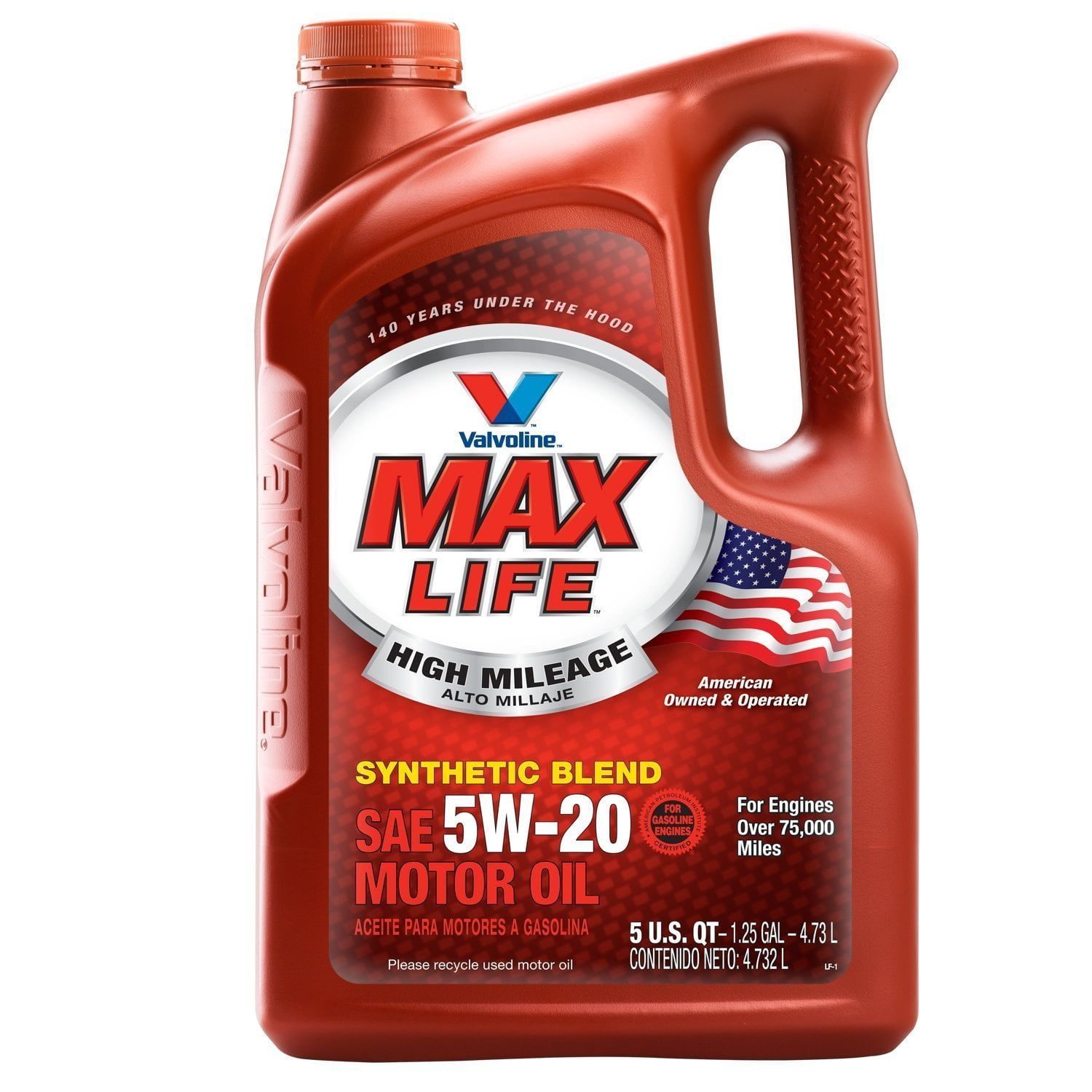 Valvoline 782253 Oil MaxLife (R) SAE 5W20; 5 Quart Bottle; Single