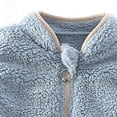 thumbnail image 6 of dazeni Girls Boys Sherpa Fleece Zip up Vest Kids 1-10 T Fuzzy Sleeveless Coat Fall Winter Warm Waistcoat Outerwear with Pockets Light Blue 3-4Years, 6 of 7