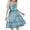 Blue, variant on 13-14 Years Girl's Dresses Cotton Sleeveless Tiered Swing A-Line Cute Midi Casual Sundress