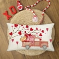 thumbnail image 4 of Valentine''s Day Throw Pillow Covers 12 x 20 Inch Love Heart with Trcuk Decorations Cotton Linen Home Decor Anniversary Wedding Cushion Case for Sofa Couch, 4 of 5