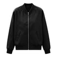 thumbnail image 5 of TEAJOPSUU Women's Bomber Jackets Water Repellent Lightweight Zip Up Outerwear Jackets with Ribbed Cuffs Casual Fall Going Out Jackets Black, 5 of 9