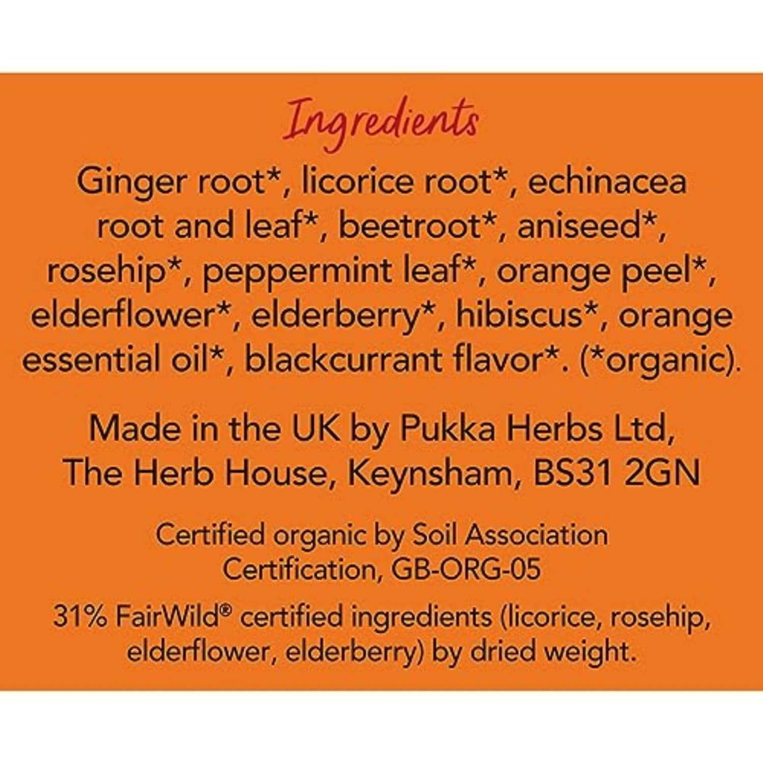 Pukka Organic Tea Bags, Elderberry & Echinacea Herbal Tea, Perfect for Wellness Support, Caffeine Free, 20 Count (Pack of 4) 80 Bags
