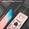 thumbnail image 4 of for Samsung Galaxy S10 Plus Case with HD Screen Protector, Build in 360° Rotating Ring Kickstand [Military Grade] Protective Case for Galaxy S10 Plus, Rose Gold, 4 of 13