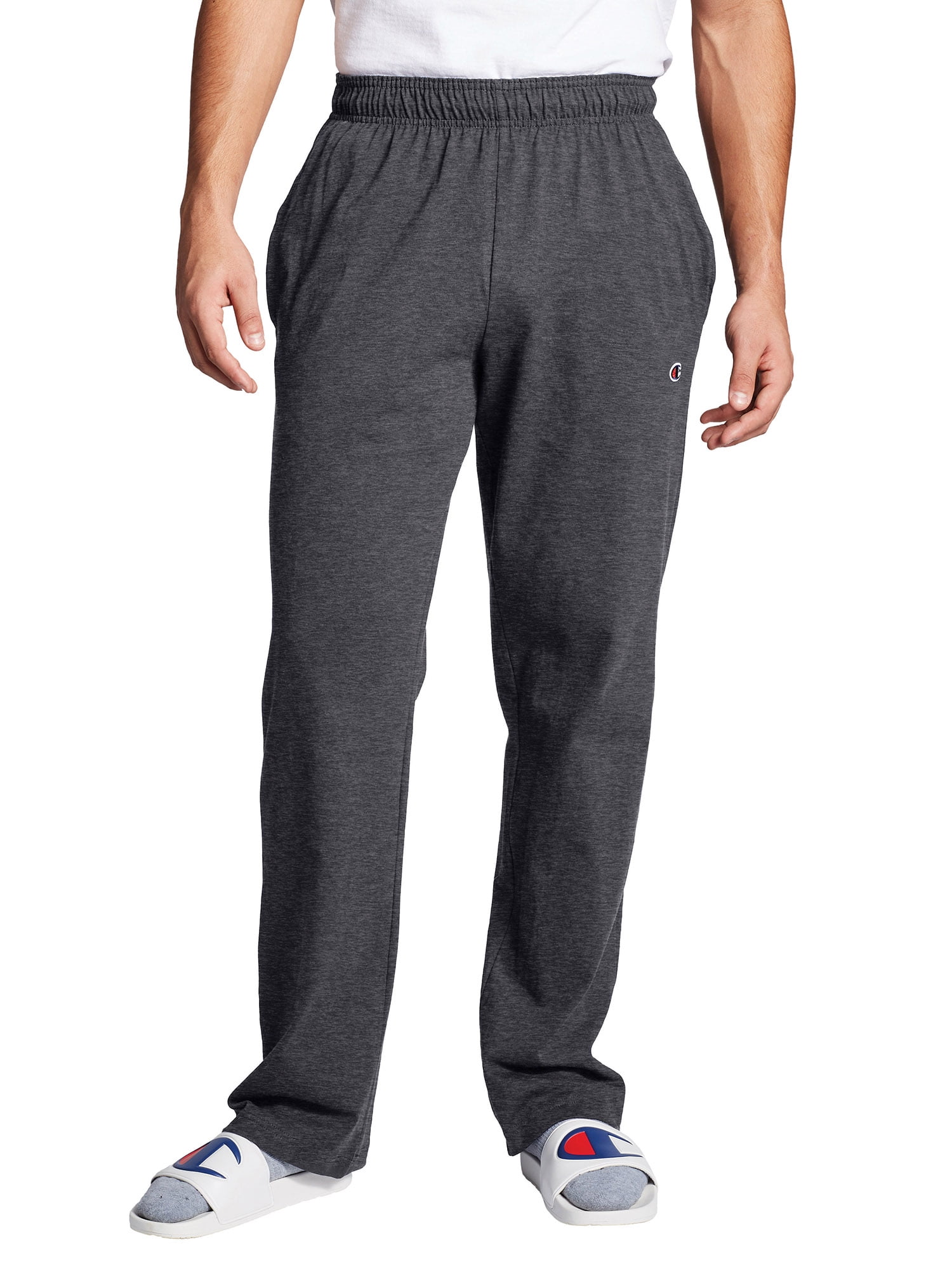 Champion Men Sweatpants Joggers Jersey Sweat Pants Black Medium 100% Cotton Gift 
