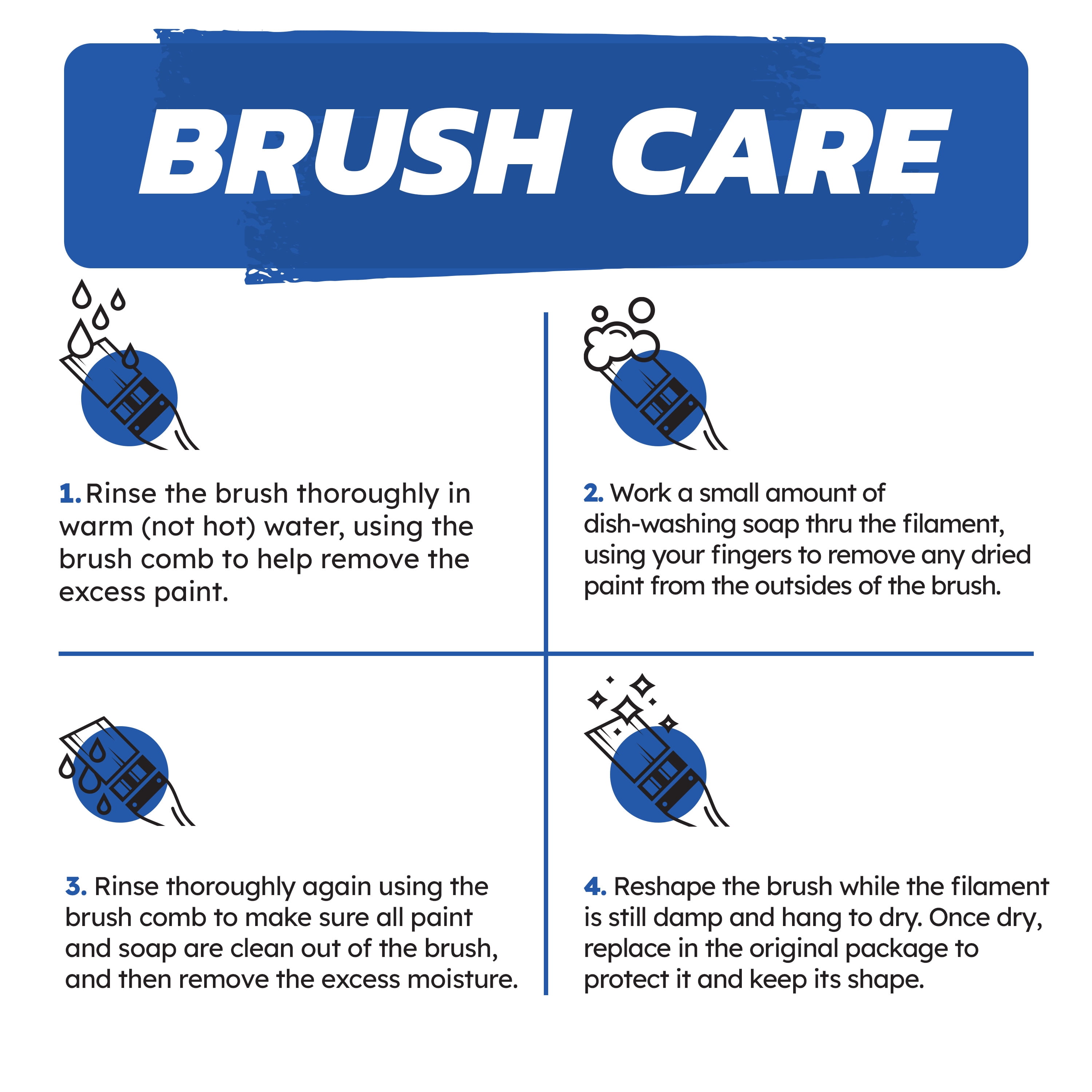 (2 pack) BEST 2" Polyester-Nylon Flat Brush