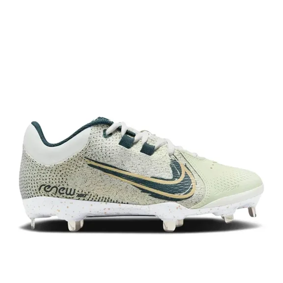 Nike Hyperdiamond 4 Pro Women's Softball Cleats Metal Spikes Off White/Gold Size 9.5