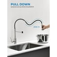 thumbnail image 3 of Kitchen Sink Faucet, Kitchen Faucets with Pull Down Sprayer Stainless  Single Handle Single Hole Brushed Nickel Commercial Industrial Spring  Laundry Farmhouse Kitchen Faucet, 3 of 6