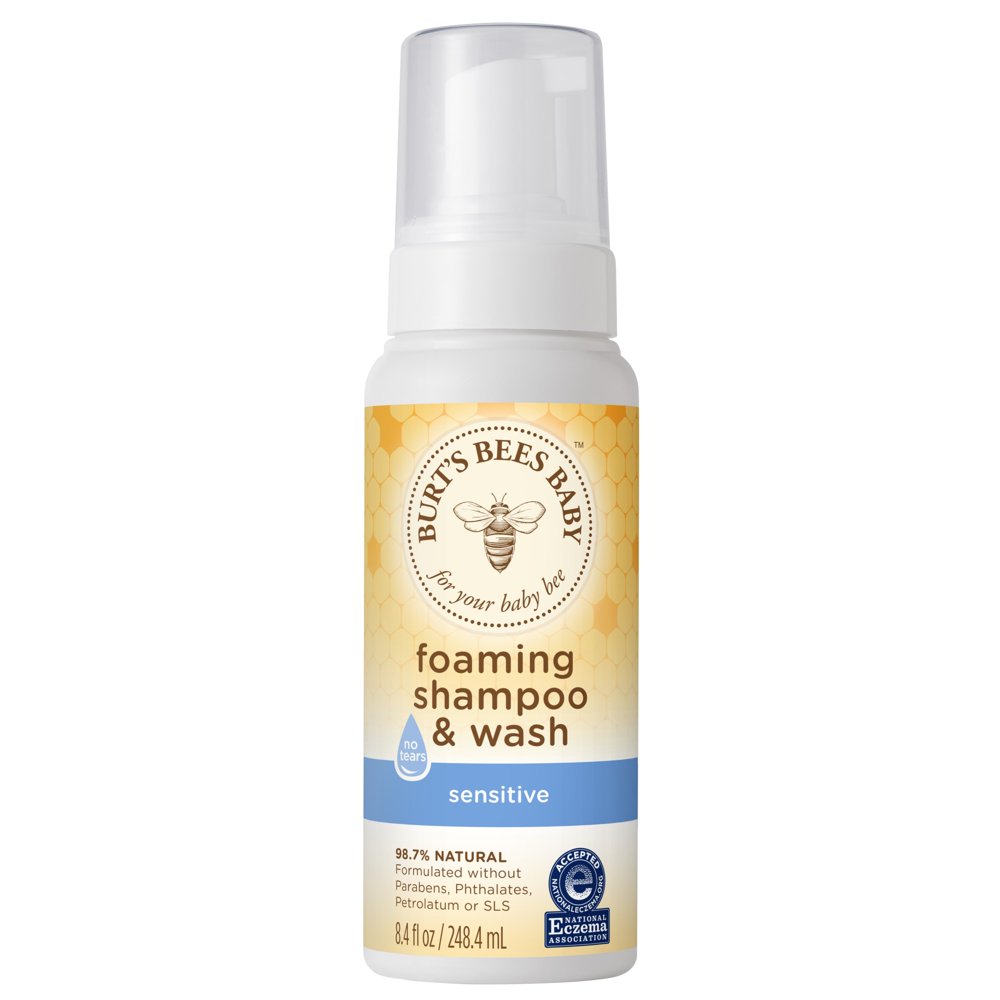 Foaming shampoo. Burt&#039;s bees baby shampoo.