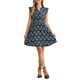 thumbnail image 2 of Vestido Casual de Verano Floral con Volantes y Manga Corta para Mujeres INSPIRE CHIC en Azul Marino, 2 of 6
