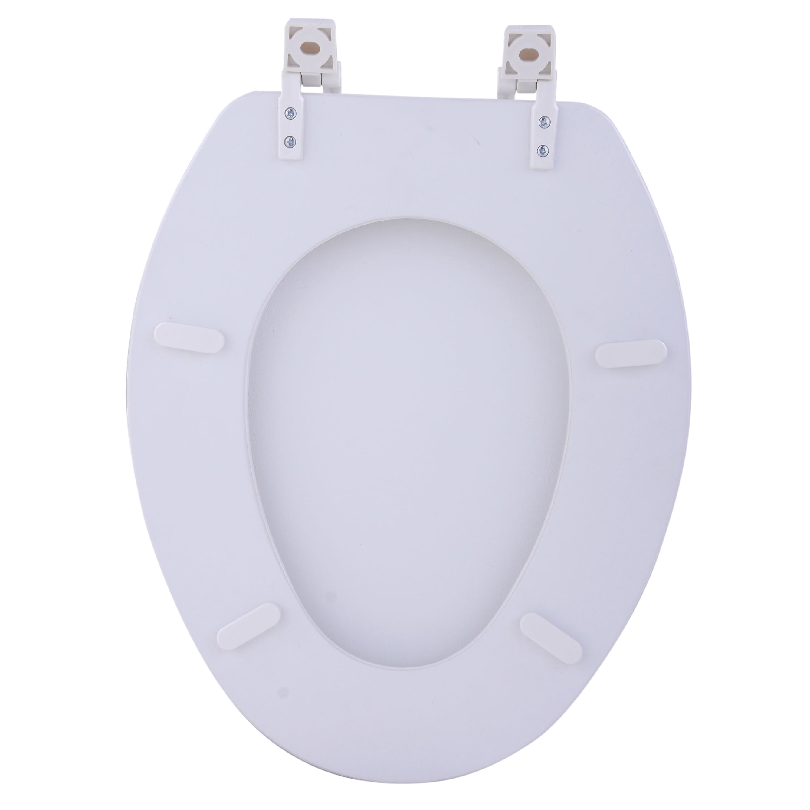 Elongated Wood Toilet Seat, White - 19 Inch - Fits All Elongated Size Fixtures - Easy to Install Fantasia by Achim Home Decor