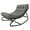 Grey, variant on Outdoor Papasan Rocking Chair with Removable Cushion, Adjustable Swing Range, 450 Lbs Capacity Rust-Resistant Metal Frame Oversized Patio Egg Rocking Chair, for Patio Garden, Living Room