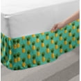 thumbnail image 2 of Fruit Bed Skirt, Tropical Pineapples and Leaves Exotic Hawaiian Cuisine Vintage Design, Elastic Bedskirt Dust Ruffle Wrap Around for Bedding Decor, 4 Sizes, Turquoise Yellow, by Ambesonne, 2 of 2