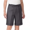 thumbnail image 2 of SHTXOZHI Childrens School Uniform Shorts Solid Color Button Front Pleated Pants Casual Business Bottoms with Pockets, 2 of 5