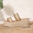 thumbnail image 5 of Rokment Women's Platform Espadrilles Dress Slip on Sandals 2026 Beach Summer Boho Fashion Casual Handmade Braided Straw Chunky Wedges High Heels Slides Gold Size 7, 5 of 5