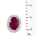 thumbnail image 3 of 10k White Gold Oval Ruby And Diamond Earrings, 3 of 4