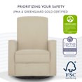 thumbnail image 6 of Evolur Harlow Deluxe Upholstered Glider, Power Recliner USB Port with in-Built Massager, Shell, 6 of 26