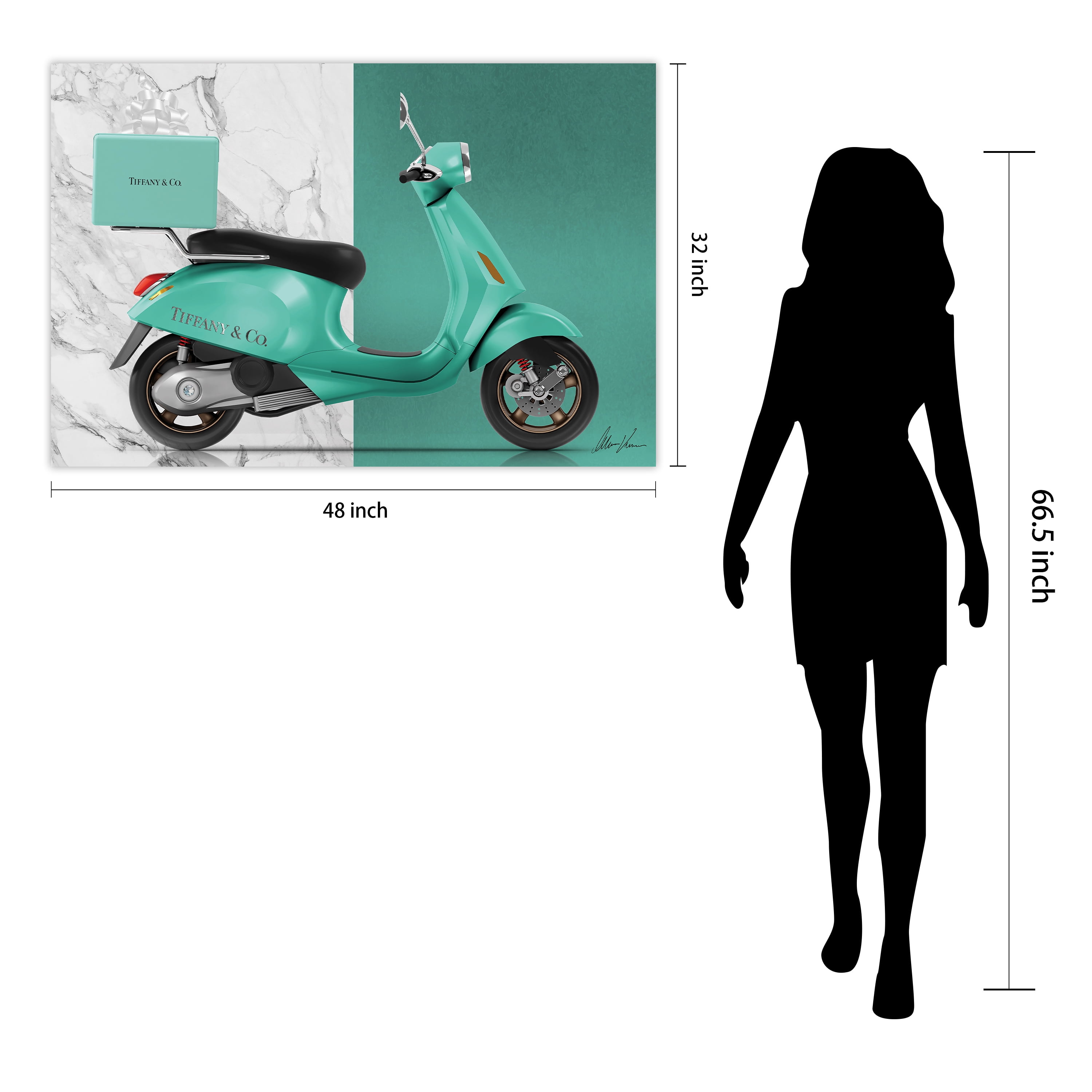 Special Delivery Frameless Free Floating Tempered Glass Panel Graphic Wall Art , 32" x 48" each