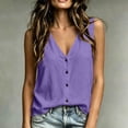 thumbnail image 4 of Perfectbot Women’s V-Neck Sleeveless Button-Down Tank Top – Lightweight Flowy Summer Blouse for Beach & Casual Wear, 4 of 6