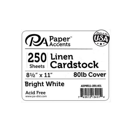 UPC: 0740512134014 | Paper Accents Cardstock 8.5 x 11  250pc Linen 80lb Bright White
