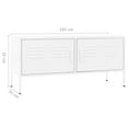 thumbnail image 4 of vidaXL Meuble TV - Blanc - 105x35x50 cm - Acier, 4 of 5