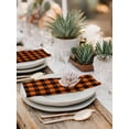 thumbnail image 5 of Black Orange Plaid Cloth Napkins Set of 4 Reusable Dinner Napkins, Farmhouse Buffalo Check Gingham Cocktail Napkin Washable Table Napkins for Wedding/Holiday Party/Baby Shower 20"x20", 5 of 7