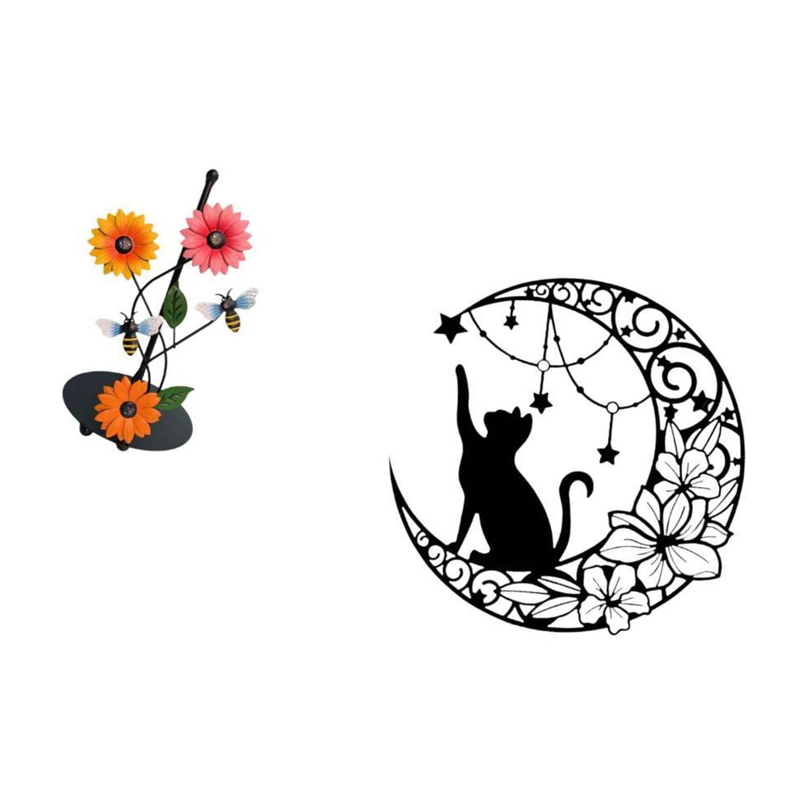 Fiocias Toilet Paper Holder Iron Paper Towel Holder Countertop Metal Black Cat Wall Decor Statue Figurine Minimalist Wall Art Sculpture Ornament Sturdy Constr