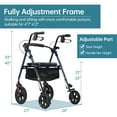 thumbnail image 6 of ELENKER Rollator Walker with 10" All-Terrain Wheels, Adjustable Padded Seat for Seniors, Blue, 6 of 7