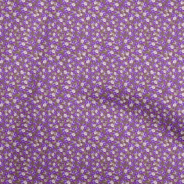 oneOone Cotton Cambric Violet Fabric Florals Sewing Material Print Fabric By The Yard 42 Inch Wide