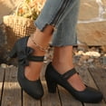 thumbnail image 4 of YOUYEDIAN Mary Jane Shoes Women Spring Comfy Business Low Heels Flats Shoes Slip on Non Slip Wide Closed Toe Ballet Walking Shoes (Black), 4 of 9