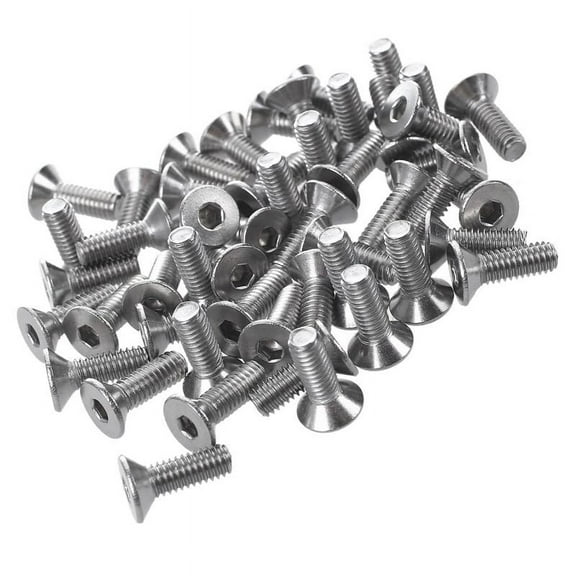 50 Pcs Stainless Steel Countersunk Screws, Hexagon Socket Hex Key Bolts x 12mm