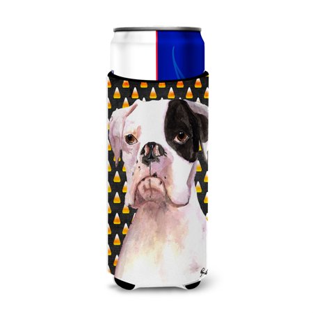 

Cooper Candy Corn Boxer Halloween Ultra Beverage Insulators for slim cans RDR3008MUK