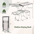 thumbnail image 3 of Costway 2-Tier Clothes Drying Rack with 33 Drying Rails Height Adjustable Gullwings, 3 of 10