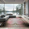 thumbnail image 2 of ODIKA 8'x10' Washable Area Rug Abstract With Modern Gold Veined Border Accents Marble Gradient Refined for Living Room, Under Sectional, Family , Durable, Non-Slip, 2 of 7