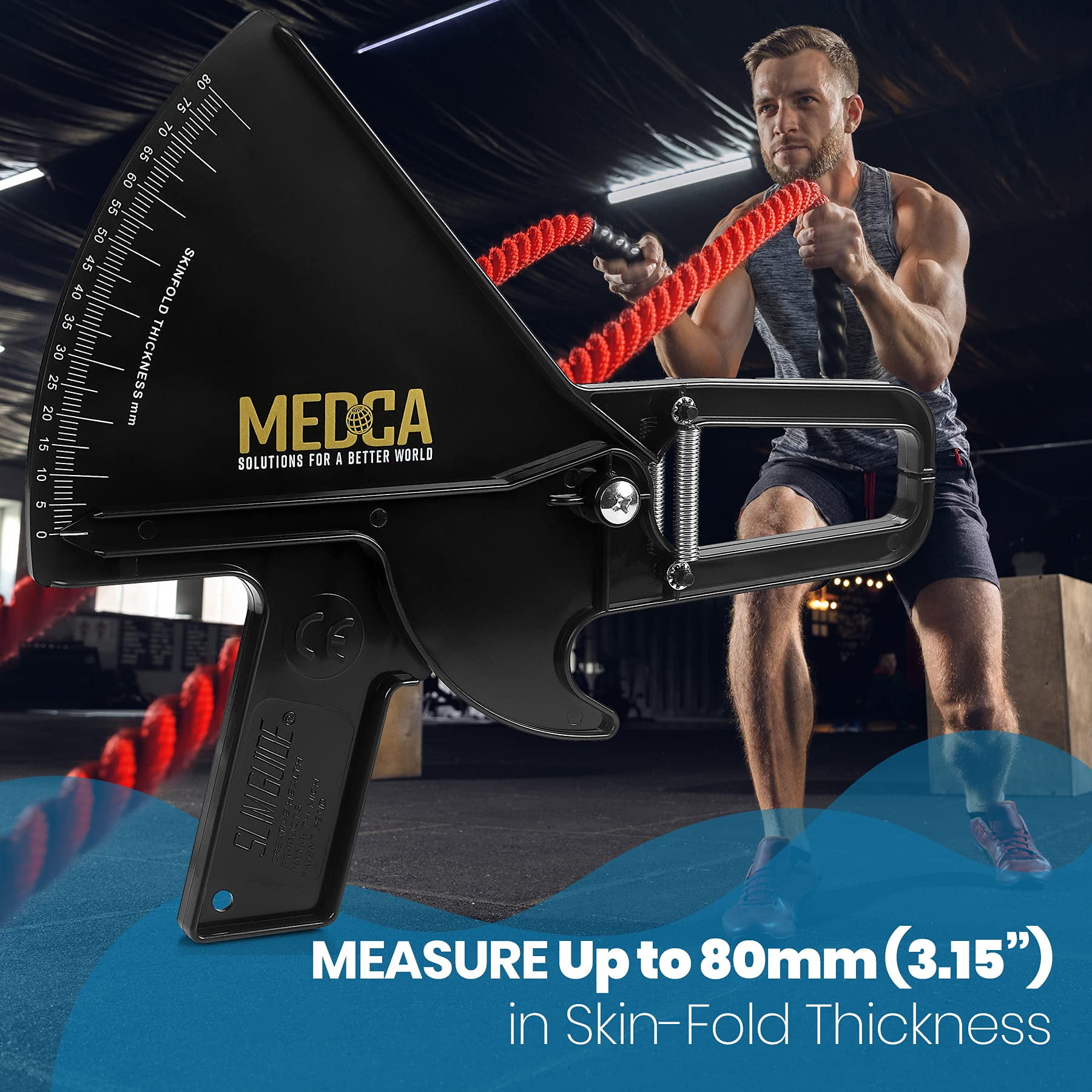 MEDca Body Handheld BMI Measure Tool Accurate Skinfold Caliper-Plastic