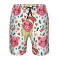 thumbnail image 3 of Cauagu Christmas Cute Pigs Print Men's Swim Trunks,Hawaiian Bathing Suit Swimsuits Beach Shorts with Pockets for Men Quick Dry Swimming Board Shorts-X-Large, 3 of 6