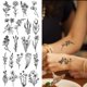 thumbnail image 4 of 10 pegatinas de tatuaje para el cuerpo de la planta, tatuajes frescos de hierba para hombres y mujeres, 4 of 9