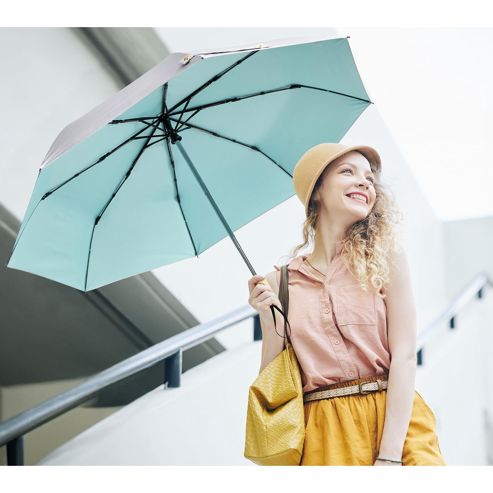 G4Free UPF 50+ UV Protection Travel Sun Umbrella Compact 42 Inch Small UV Blocking SPF Umbrella Auto Open Close