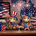 thumbnail image 7 of USA Independence Day Decorations Set of 2, Patriotic Wooden Cow Figurines for 4th of July, Red White Blue Farm Animal Wall Decor Home Party Supplies, 7 of 7