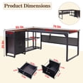 thumbnail image 2 of Haooyeah 70" Morden L-Shaped Large desktop Office Computer Desk with Storage Shelves,Executive Desk with Desktop Power Outlets and Lockable Drawers, 2 of 7