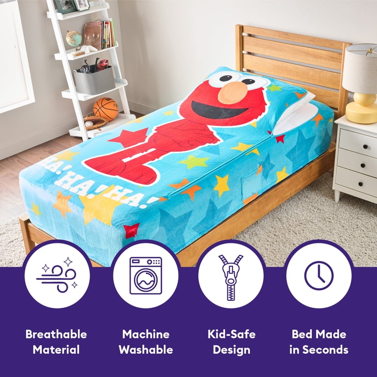 ZippySack, Twin Bed Zip-Up Bedding, Elmo, Soft Fleece - Walmart.com