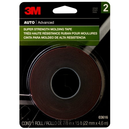 3M Super Strength Molding Tape, 03616, 7/8 in x 15 ft, 24 per case