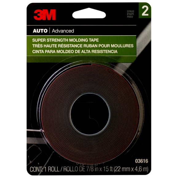3M Super Strength Molding Tape, 03616, 7/8 in x 15 ft, 24 per case
