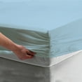 thumbnail image 2 of BedDecor 100% Egyptian Cotton 400TC 3Pcs Light Blue Twin Size 24 Inches Deep Pocket Fitted Sheet Solid Pattern, 2 of 5