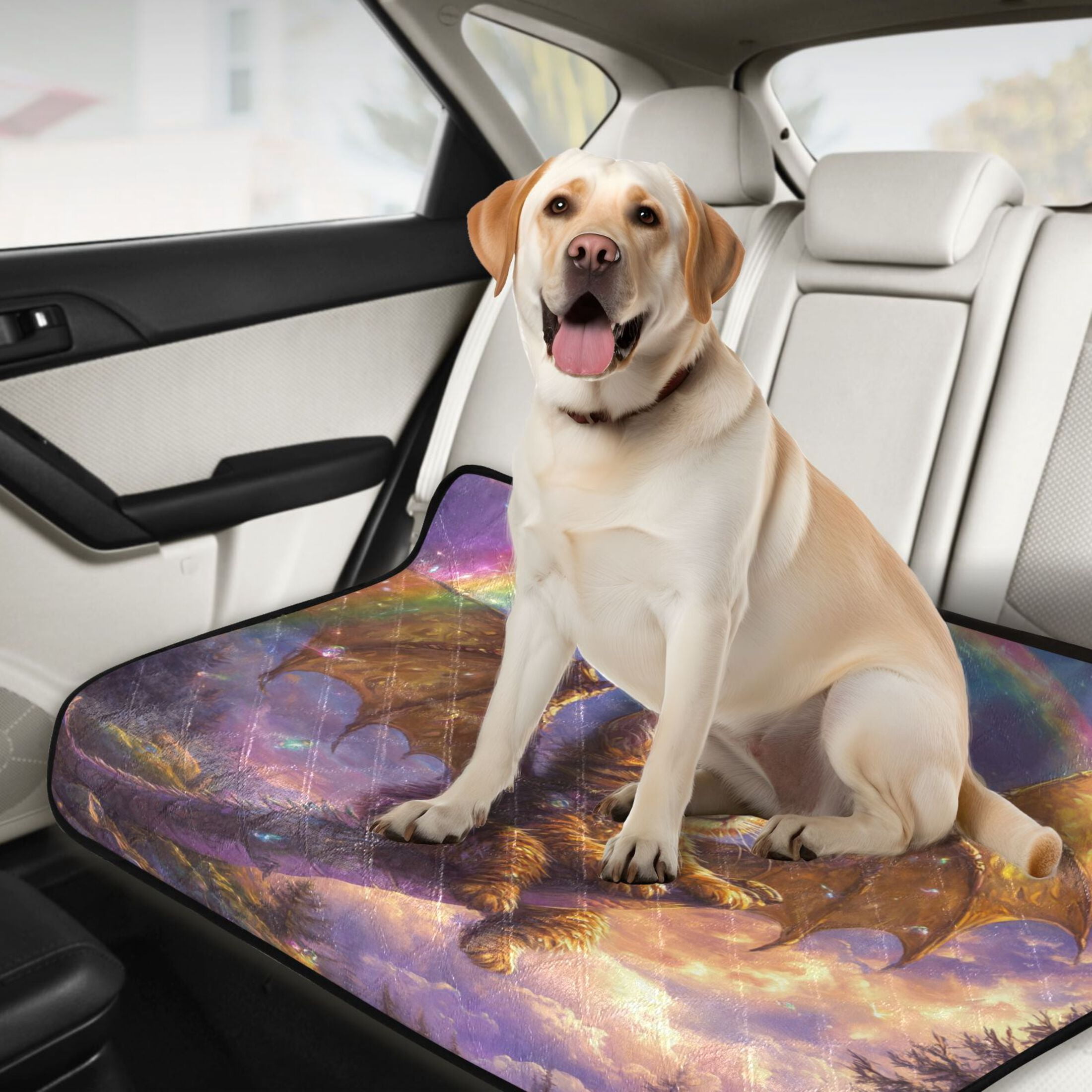 Qxltty Golden Kitten with Wings Cat litter Pads Pet Set of 2 Diaper Mats Center Anti-leakage Layer Absorbent Soft and Comfortable