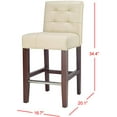 thumbnail image 5 of Safavieh Tabouret Thompson en Cuir Bicasté 24" Beige, 5 of 5