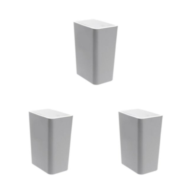 Maytalsory 1/2/3 Rectangular Trash Can - Neat Look Simple And Classic Less Space Bathroom Hide Garbage Bag Kitchen Grey L 3PCS