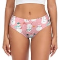 thumbnail image 1 of Balery Cute Pink Snowman Cat Ropa Interior de Algodón para Mujer con Dibujo – Braguitas Cómodas y Elásticas, Estilo Clásico-X-Small, 1 of 6